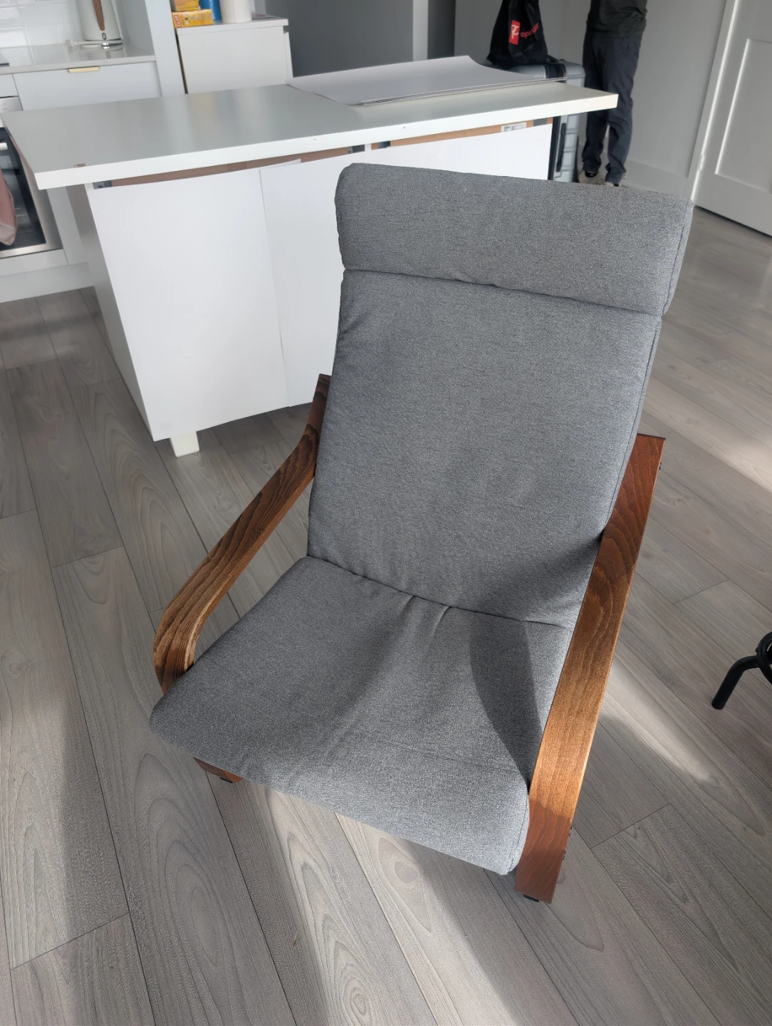 Grey & Walnut IKEA Poang Chair
