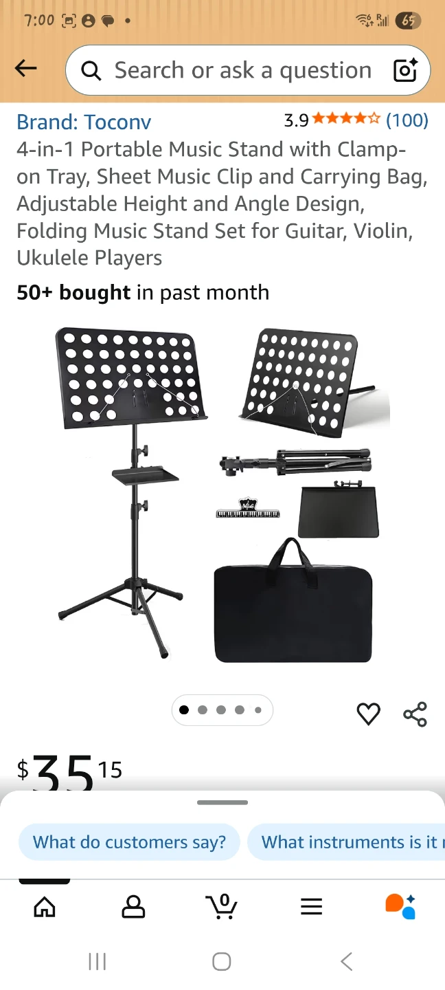 4-in-1 Portable Music Stand with Tray