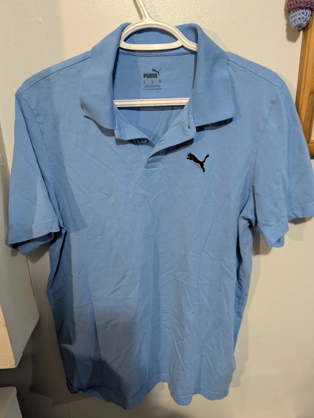 Puma Men's Blue Polo Shirt - Size Medium