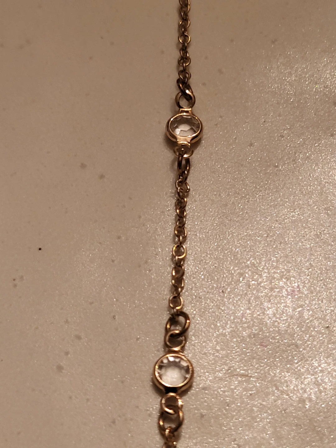 Gold-tone necklace with clear crystals - photo 2
