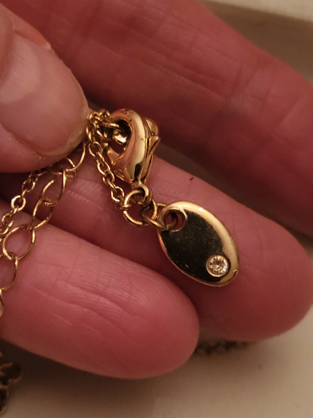 Gold-tone necklace with clear crystals - photo 3