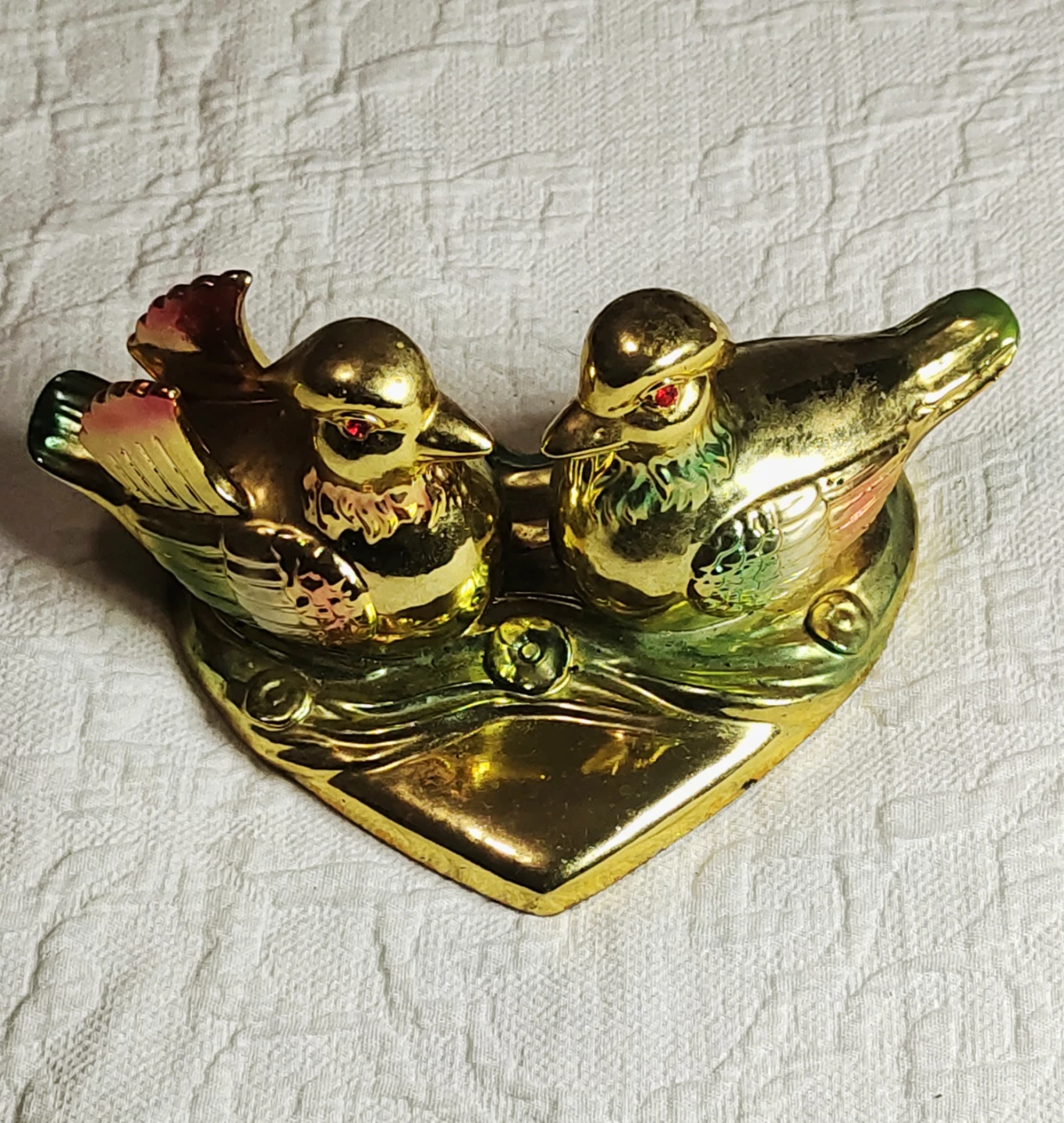 Golden Love Birds Figurine