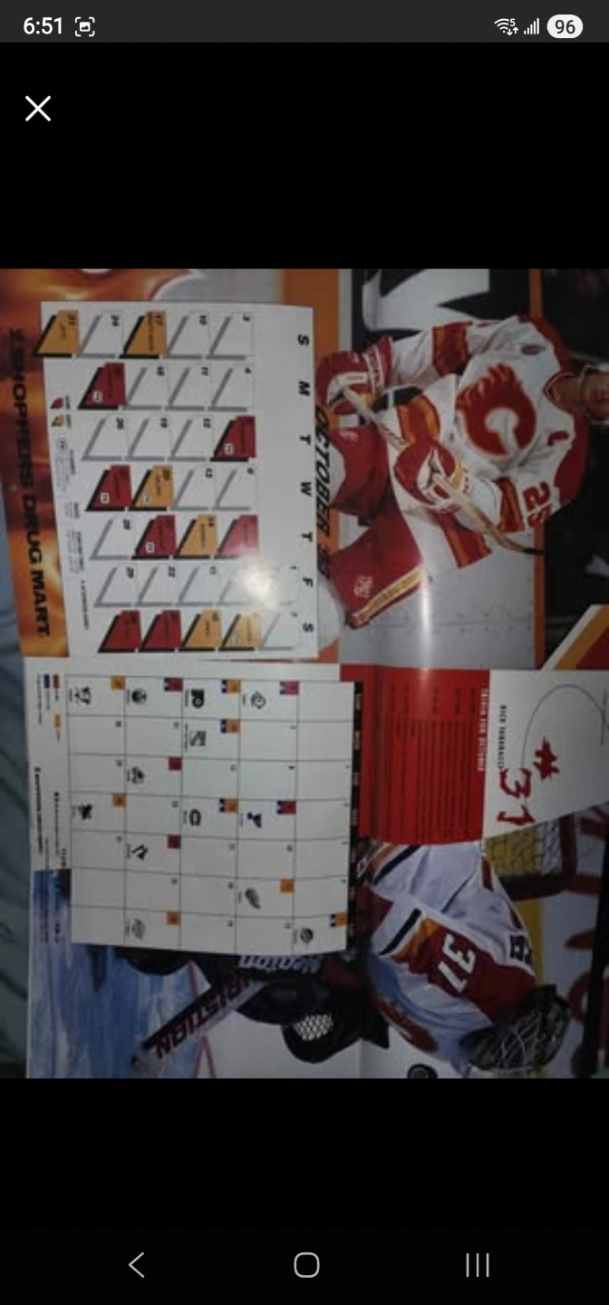 Calgary Flames Shoppers Drug Mart Calendar from the 90's - photo 3