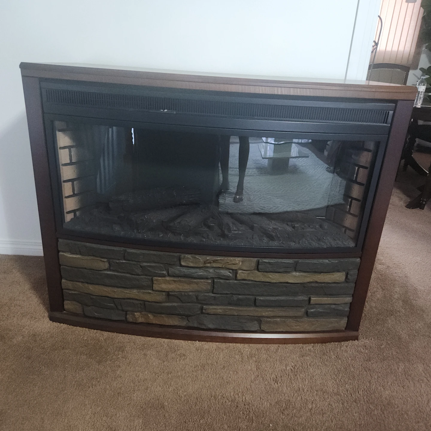 Electric Fireplace with Storage Drawer