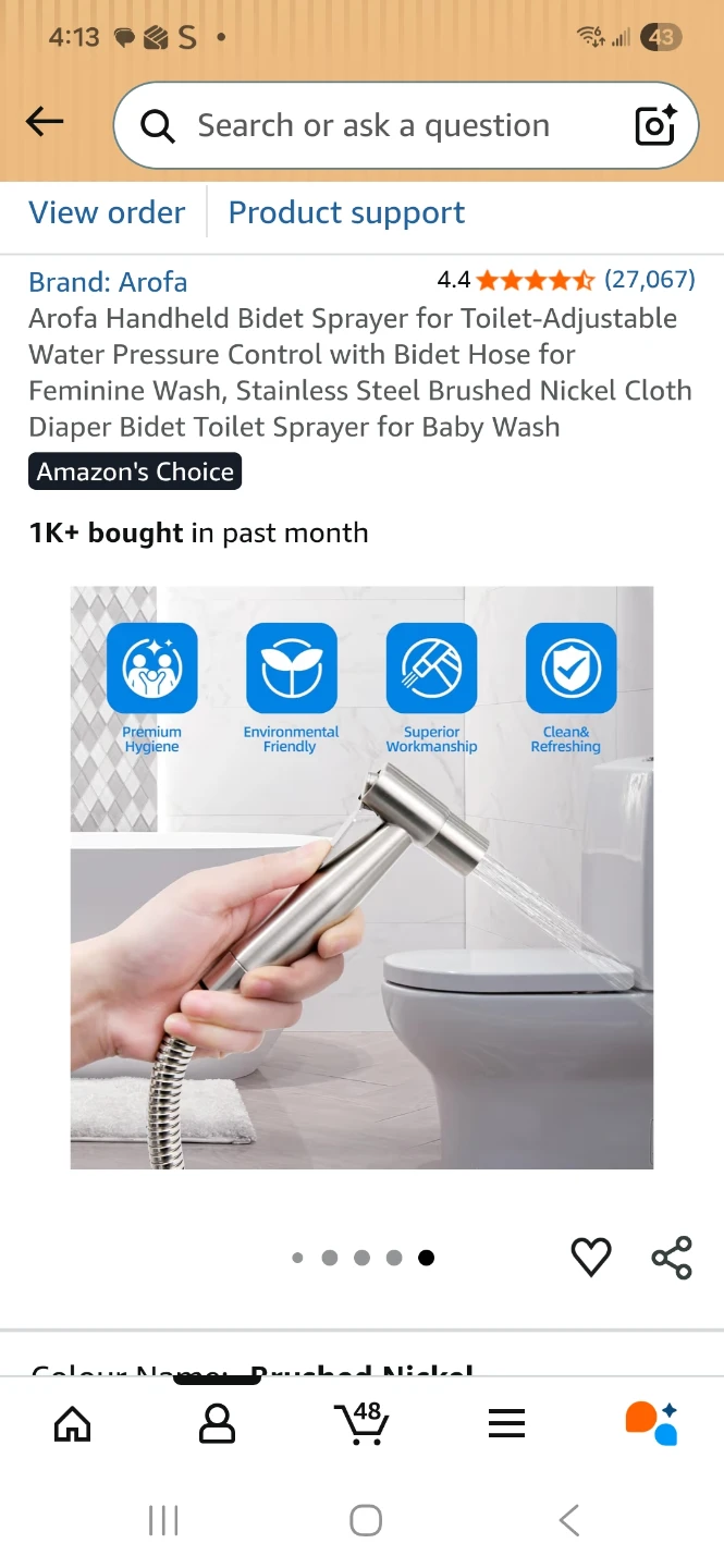 Arofa Handheld Bidet Sprayer Set - photo 4