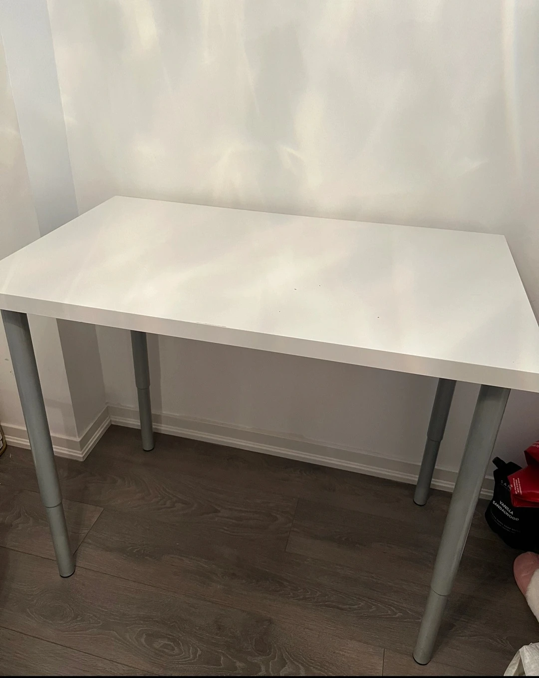 IKEA White Desk with Ajustable Legs