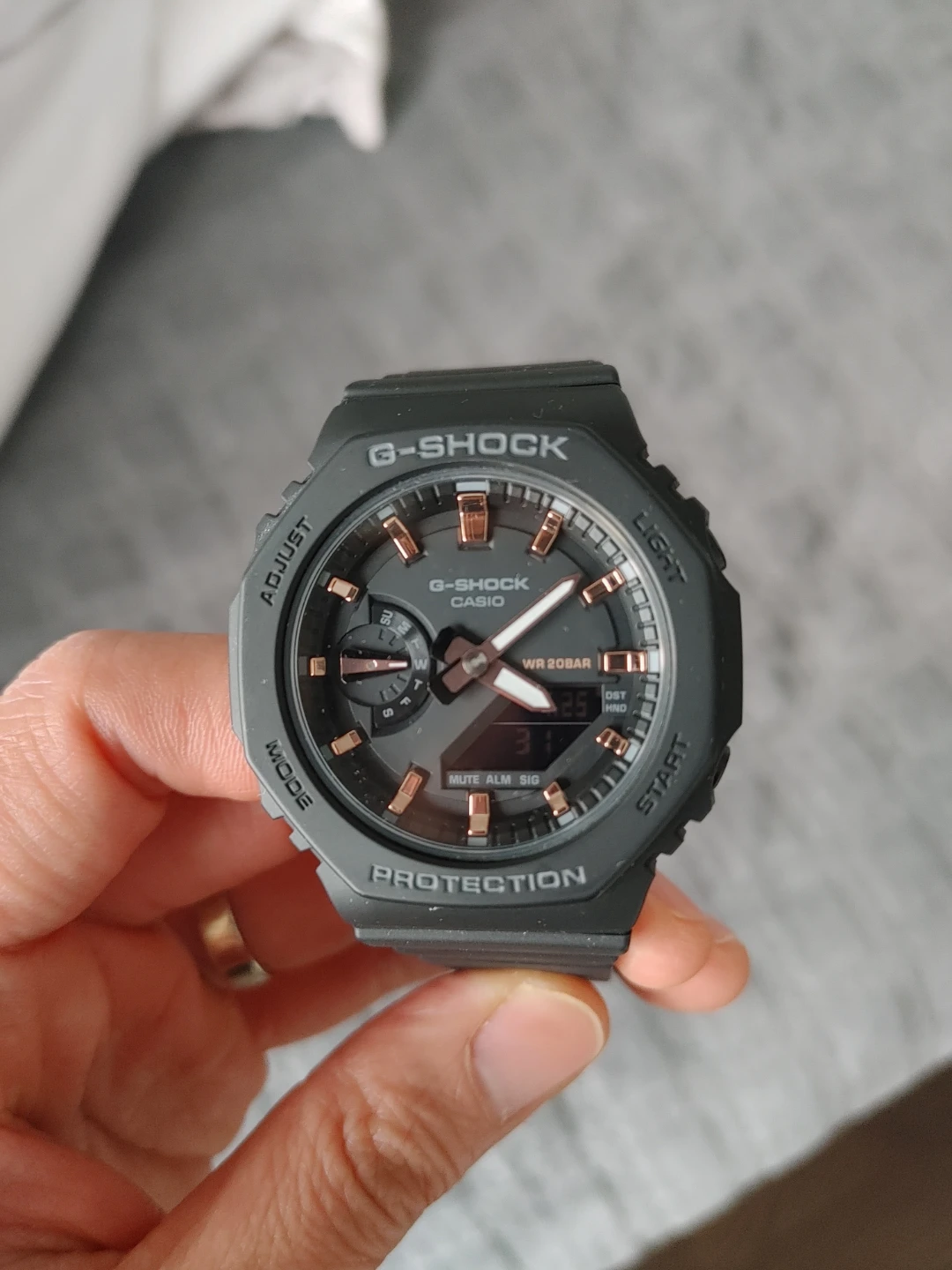 G-Shock GMAS 2100-1A Black with Rose Gold Accents
