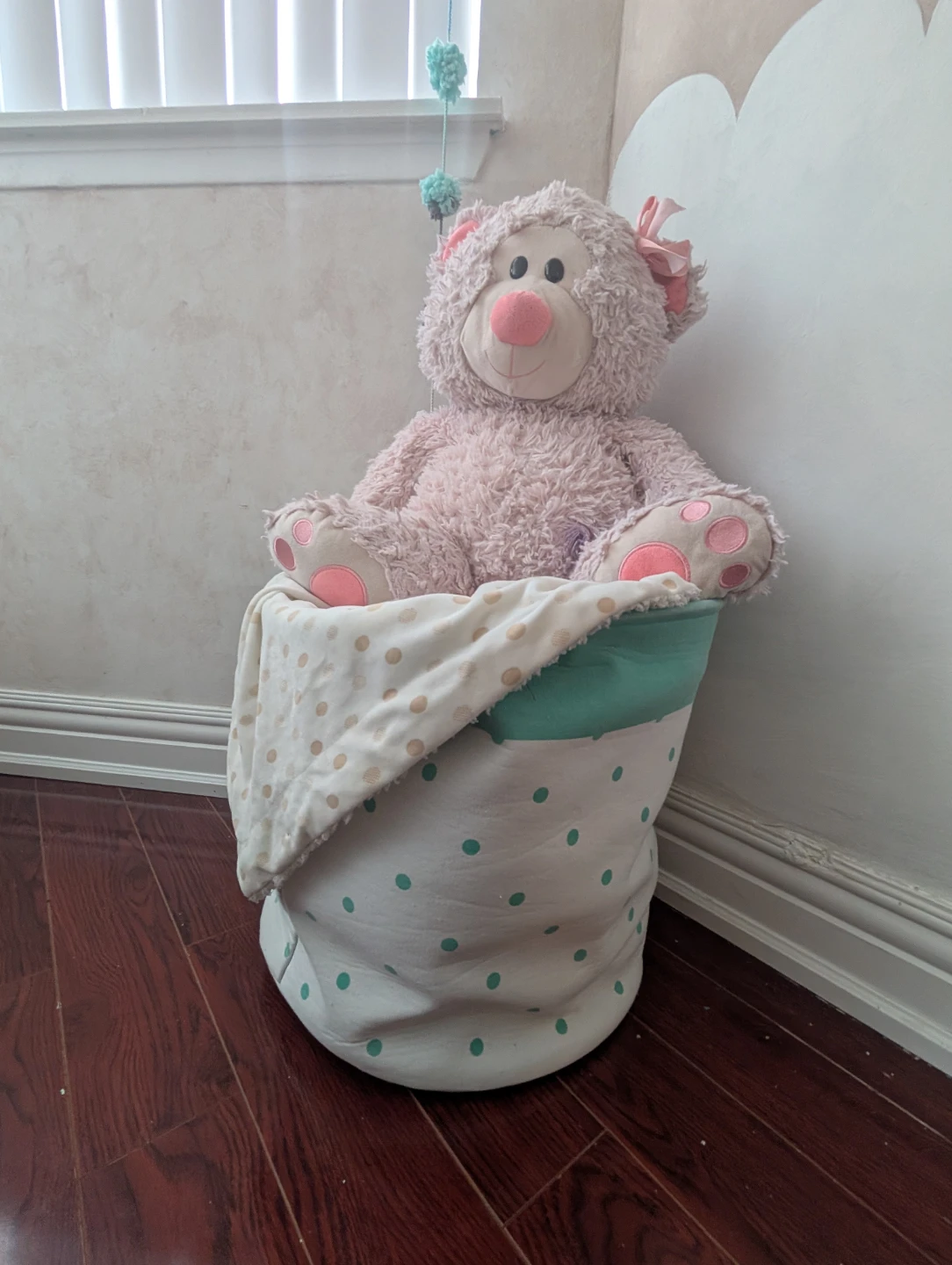 Bouclair Cute pouf bin for storage