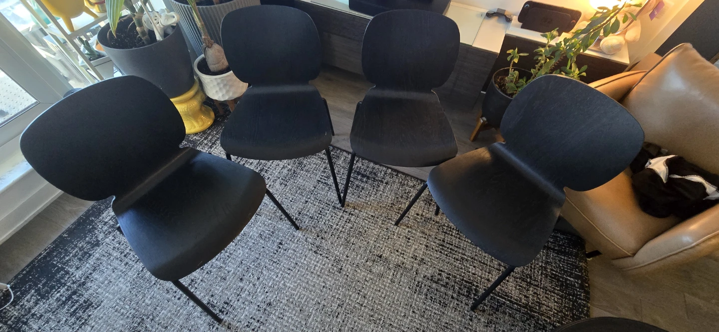 IKEA SVENBERTIL Dining Chairs in Black Brown (4) - photo 4
