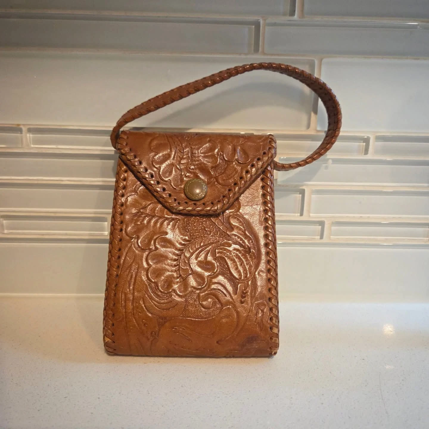 Vintage tooled leather wallet
