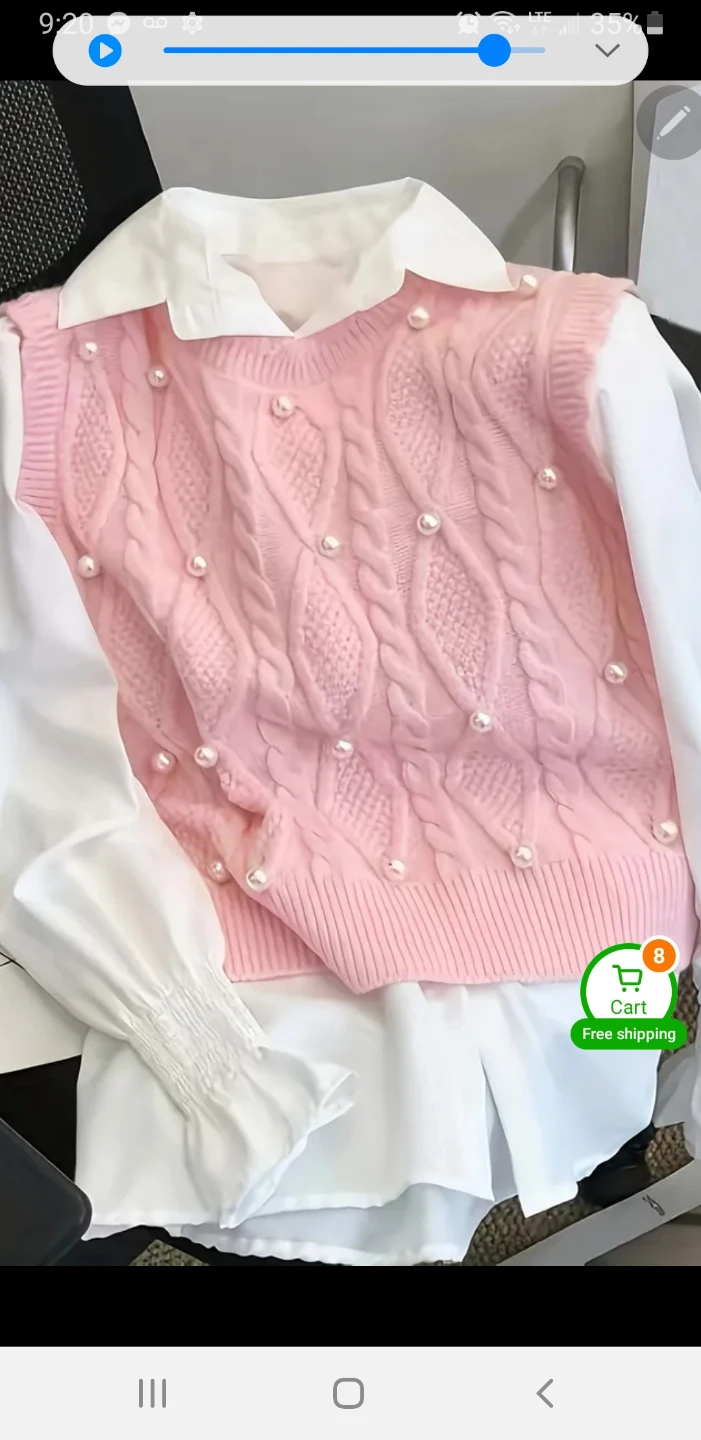 Hand knit ladies vest