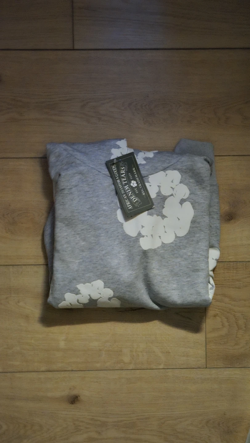 Grey denim tears hoodie