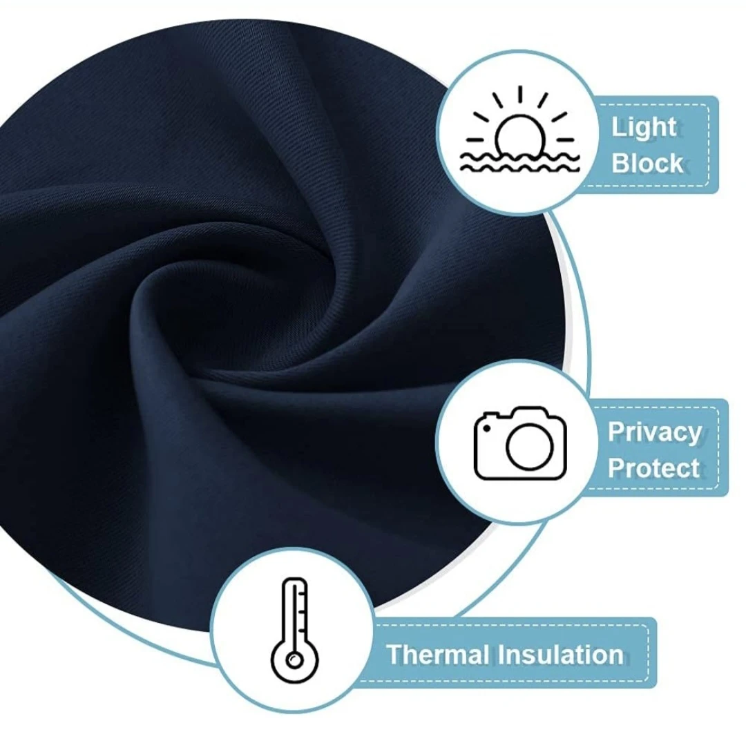 Door Privacy Curtain, Tie up Shade, 34"x40", 1 Panel, Navy - photo 4