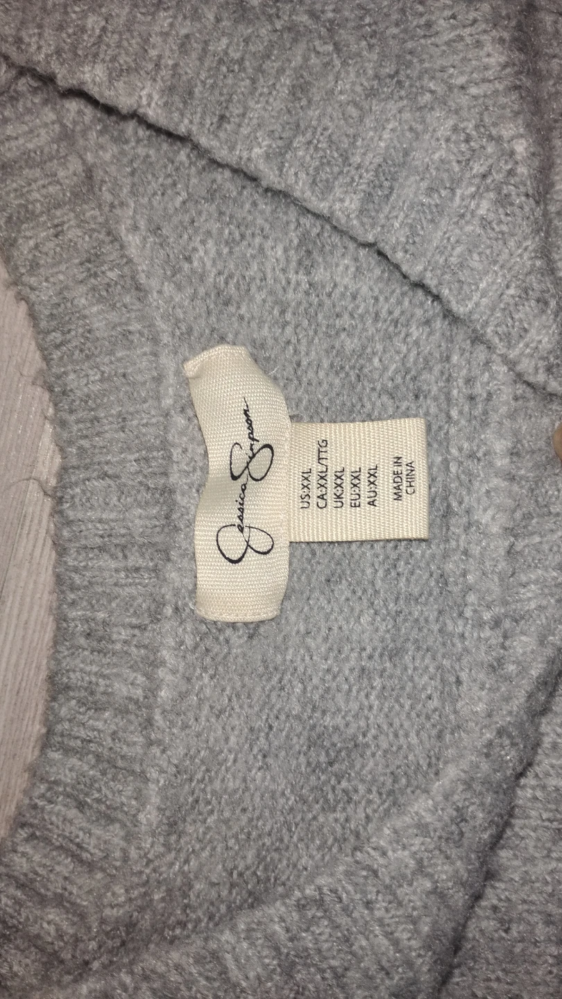 Jessica Simpson Grey Candy Cane Sweater - Size XXL - photo 3