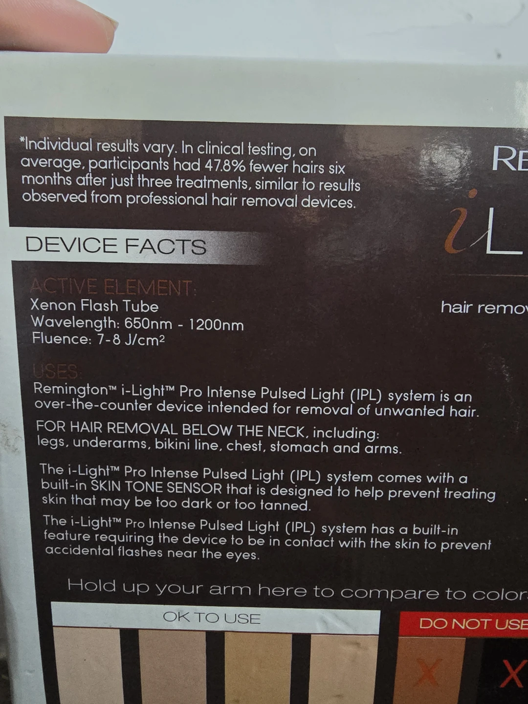 Remington iLIGHT Pro Intense Pulsed Light Hair Removal System - photo 4