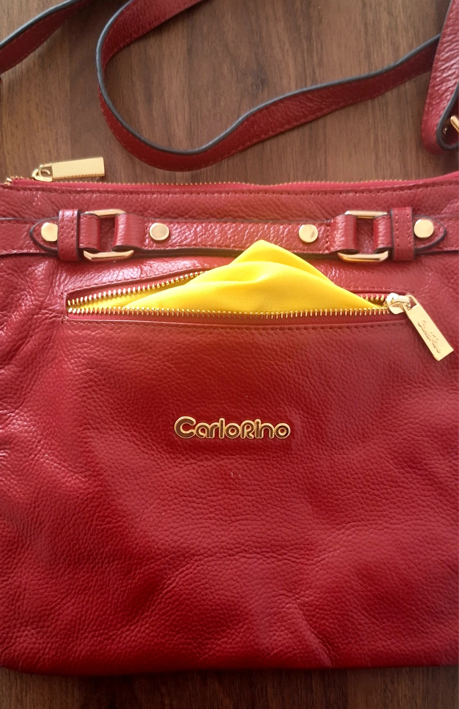 Carla Rino Leather Crossbody Bag - Red - photo 4