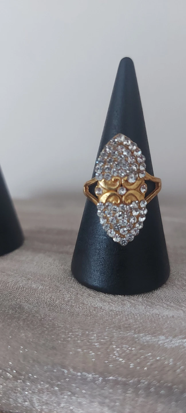 Gold-tone Ring with Rhinestones