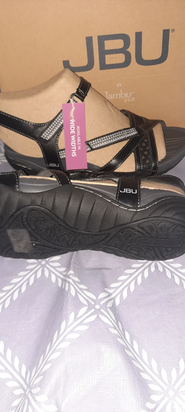 JBU by Jambu Women's Wide Width Black Sandals