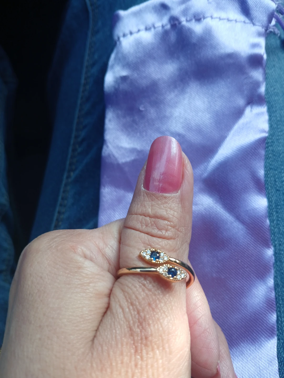 Blue Sapphire Snake Gold Ring