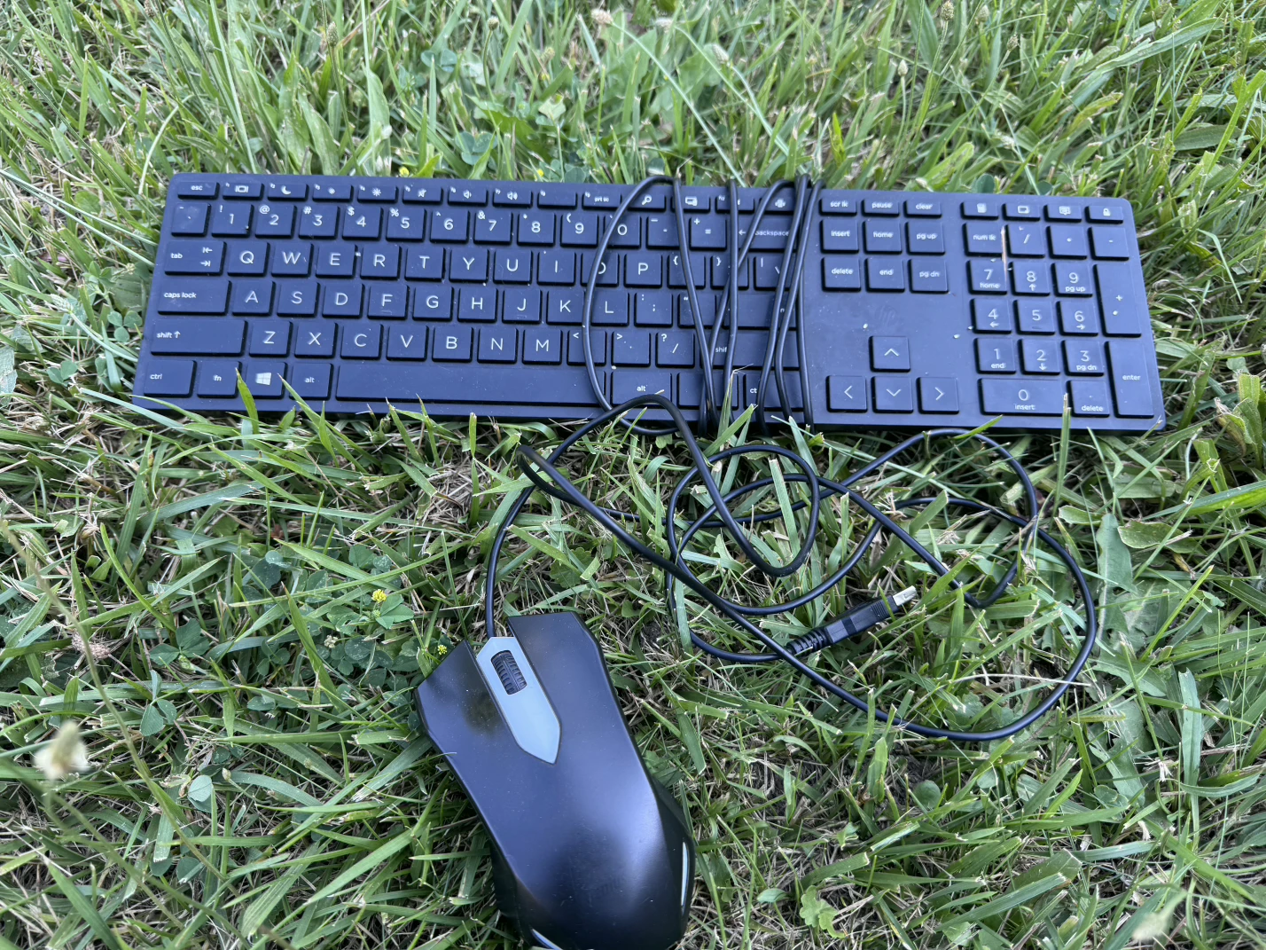 Black Wired Keyboard and Mouse Combo