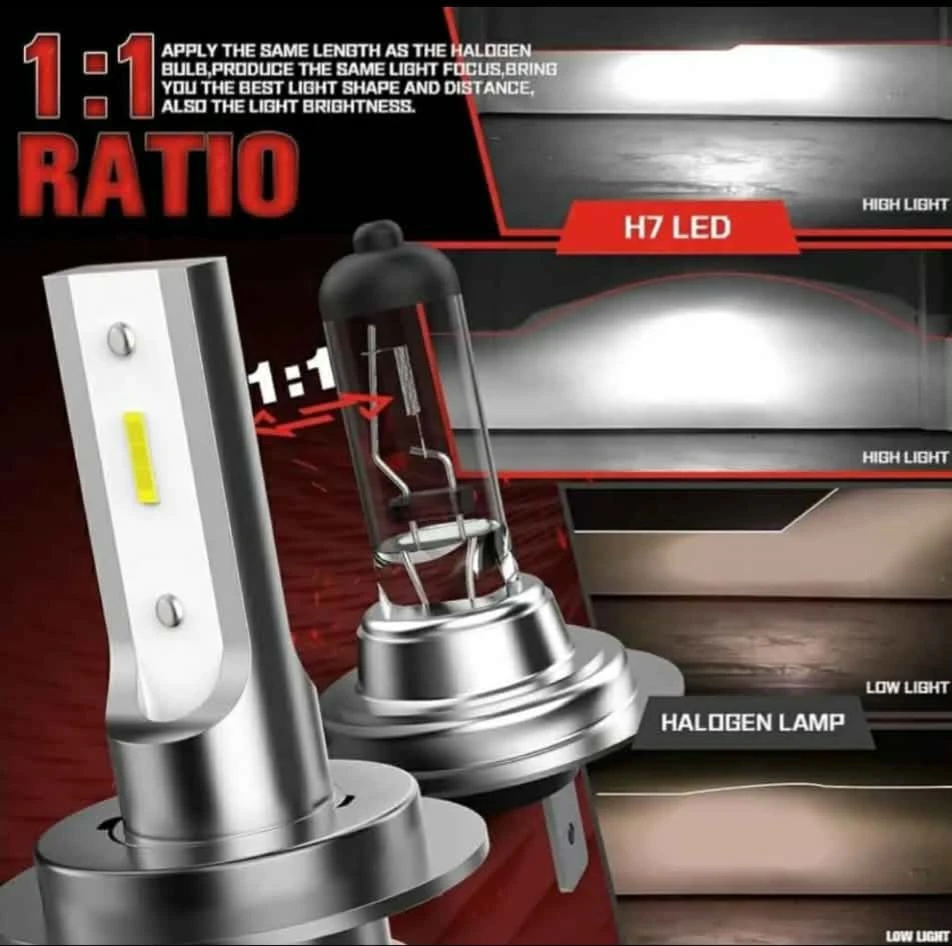 H7 LED Headlight Bulb 10000lm 6000K Cool White Conversion Kit - photo 4