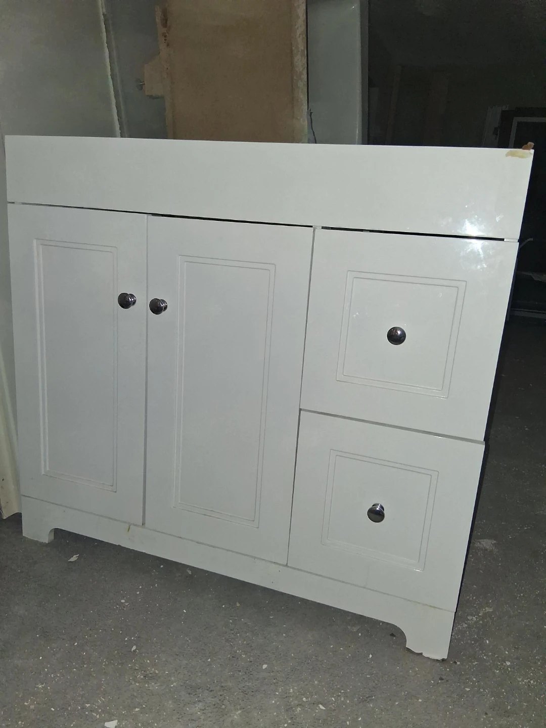 White Bathroom Vanity with Sink
