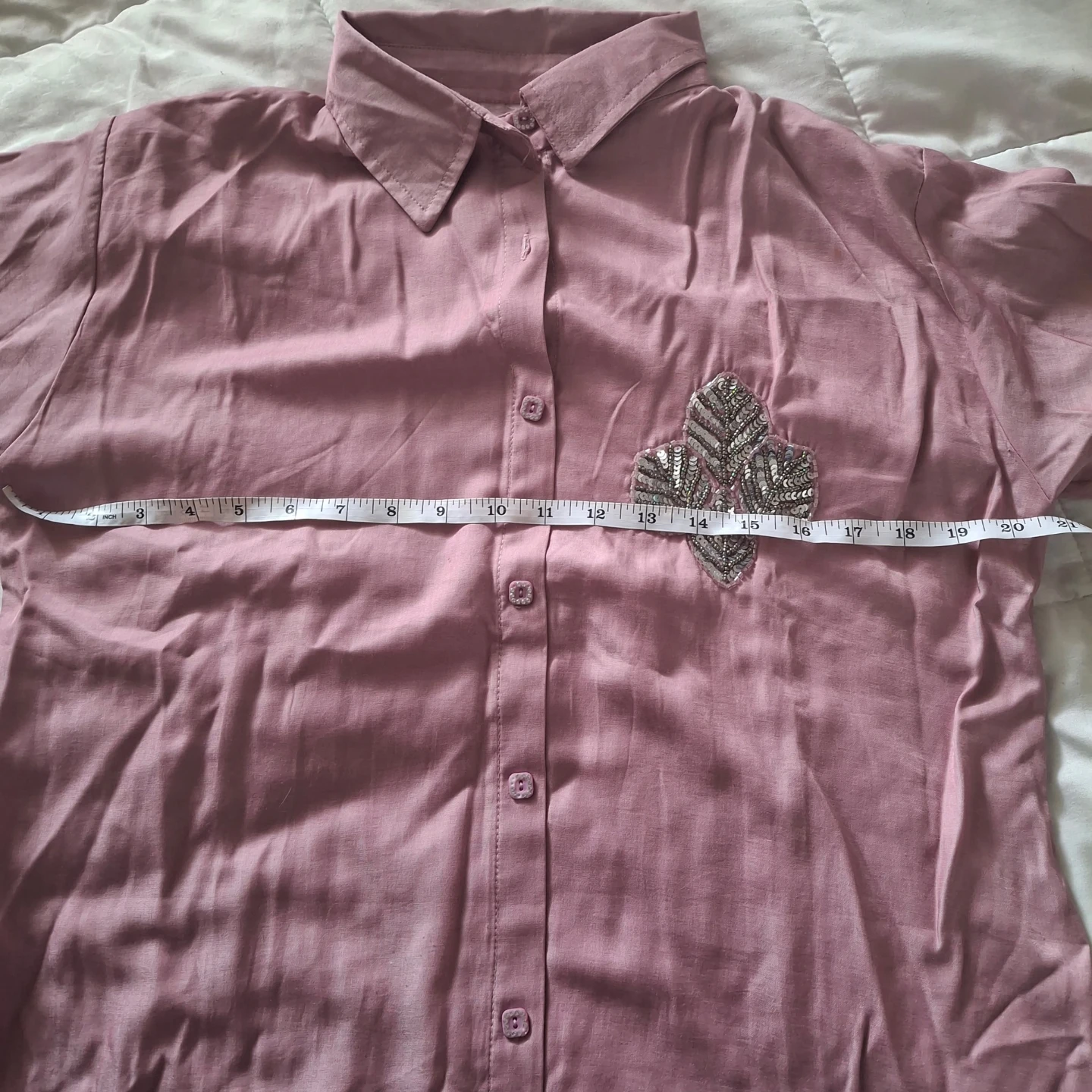 Pink Embellished Button-Up co ord and Pants Set - photo 2
