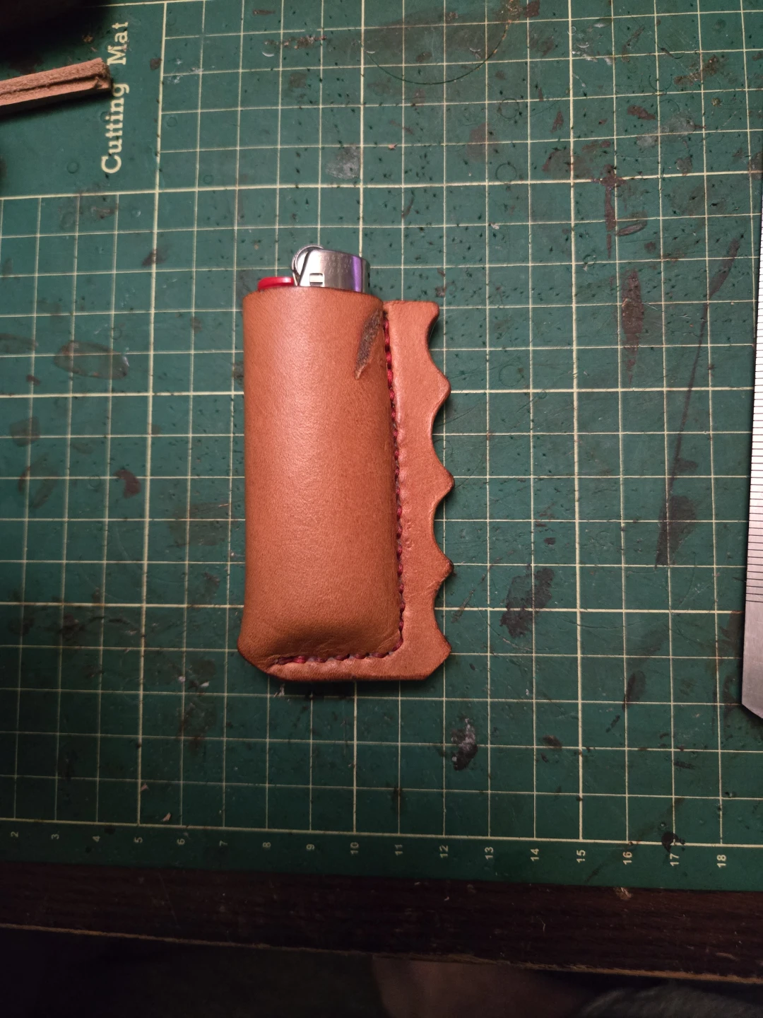 Handmade Leather Bic Lighter Sleeve - photo 2