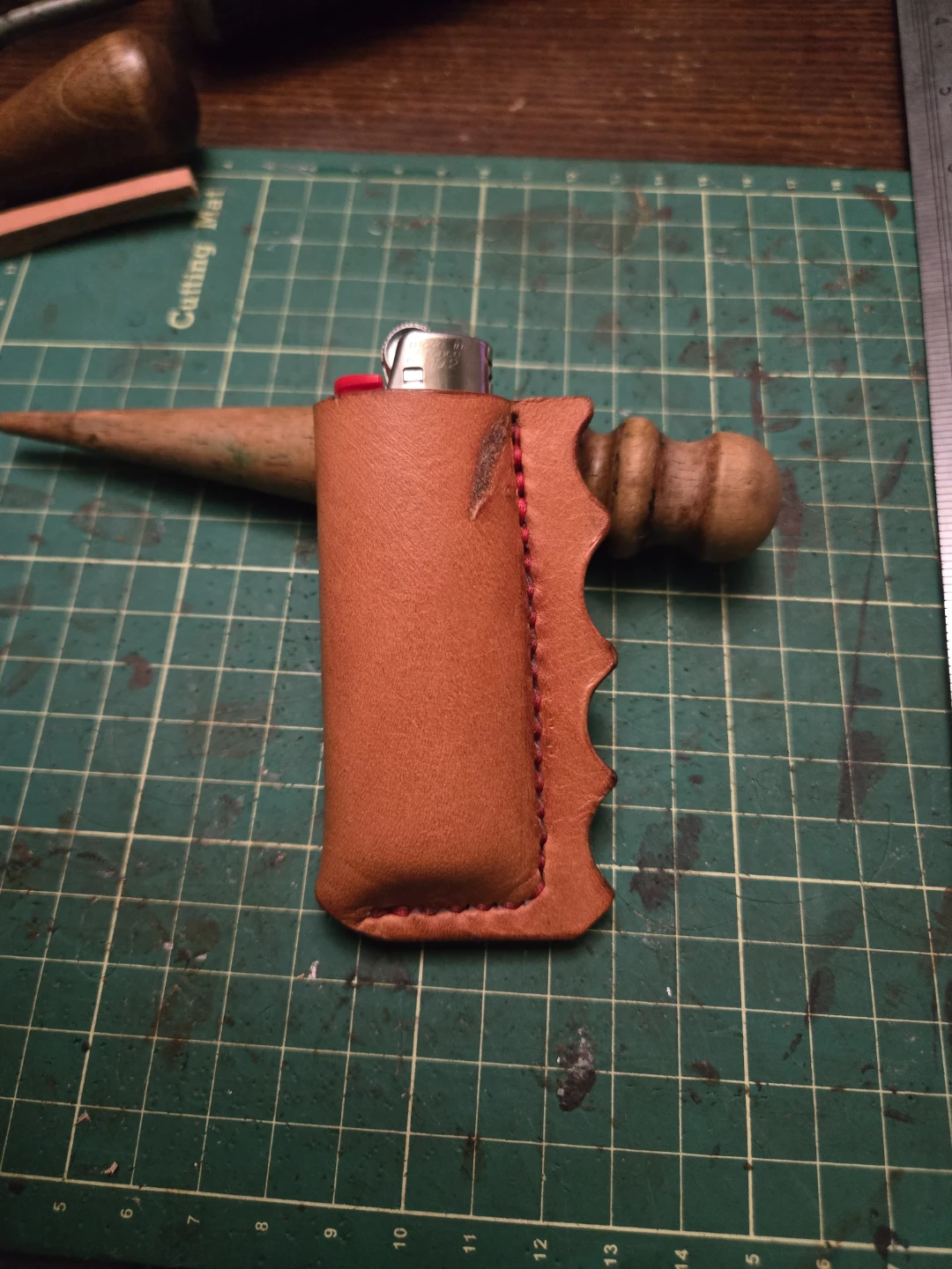 Handmade Leather Bic Lighter Sleeve - photo 4