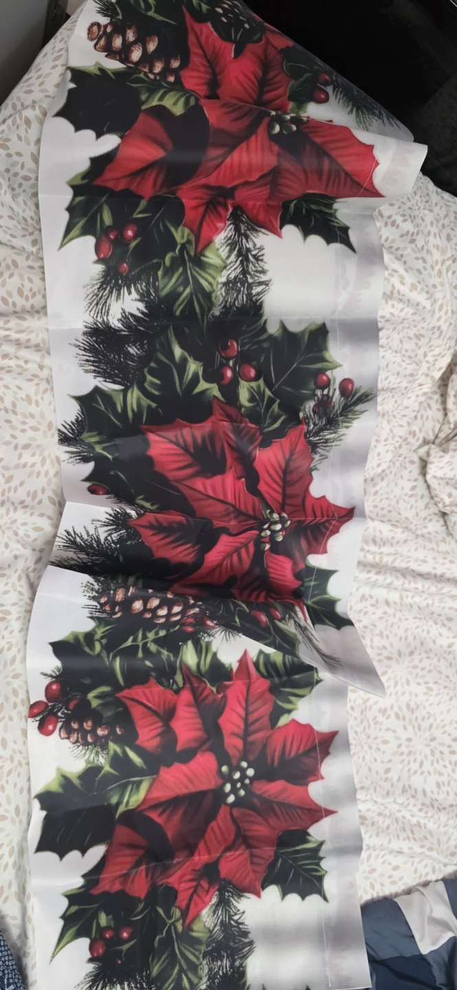 Christmas Poinsettia and Holly Garland Decor🏆