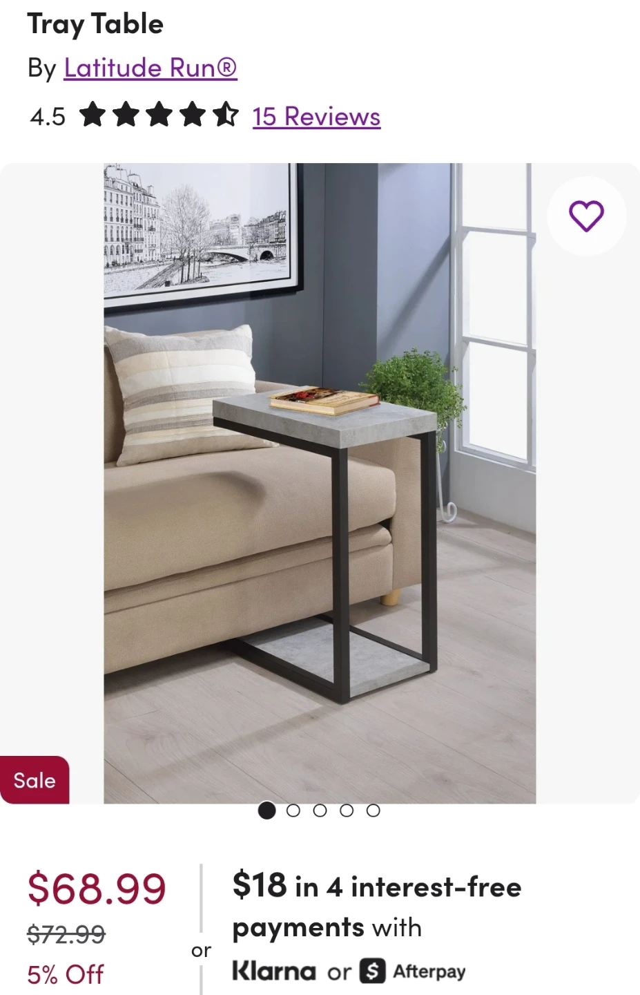 Latitude Run Side Table / Tray Table - (Great Condition) - photo 3