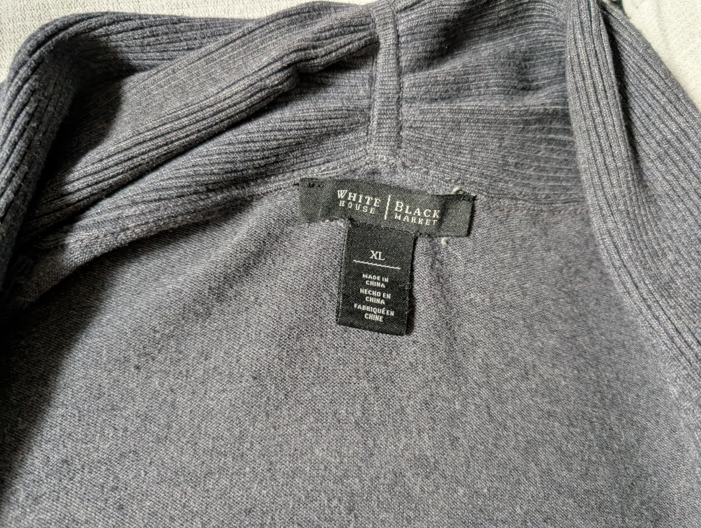 White House Black Market Grey Cardigan Sweater XL - photo 3
