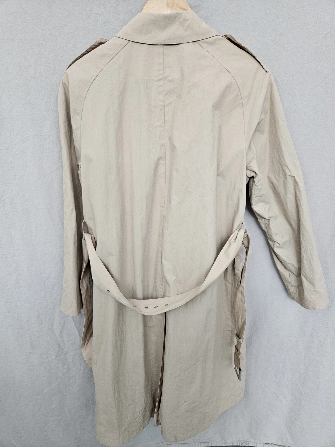 SEQUENCE Beige Trench Coat Size 8 - photo 3
