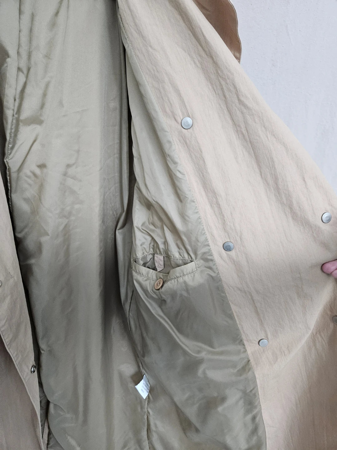 SEQUENCE Beige Trench Coat Size 8 - photo 5