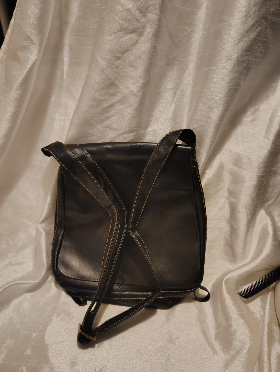 Black Faux Leather Crossbody Bag - photo 2