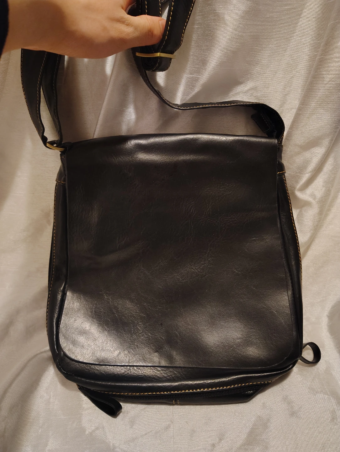 Black Faux Leather Crossbody Bag - photo 3