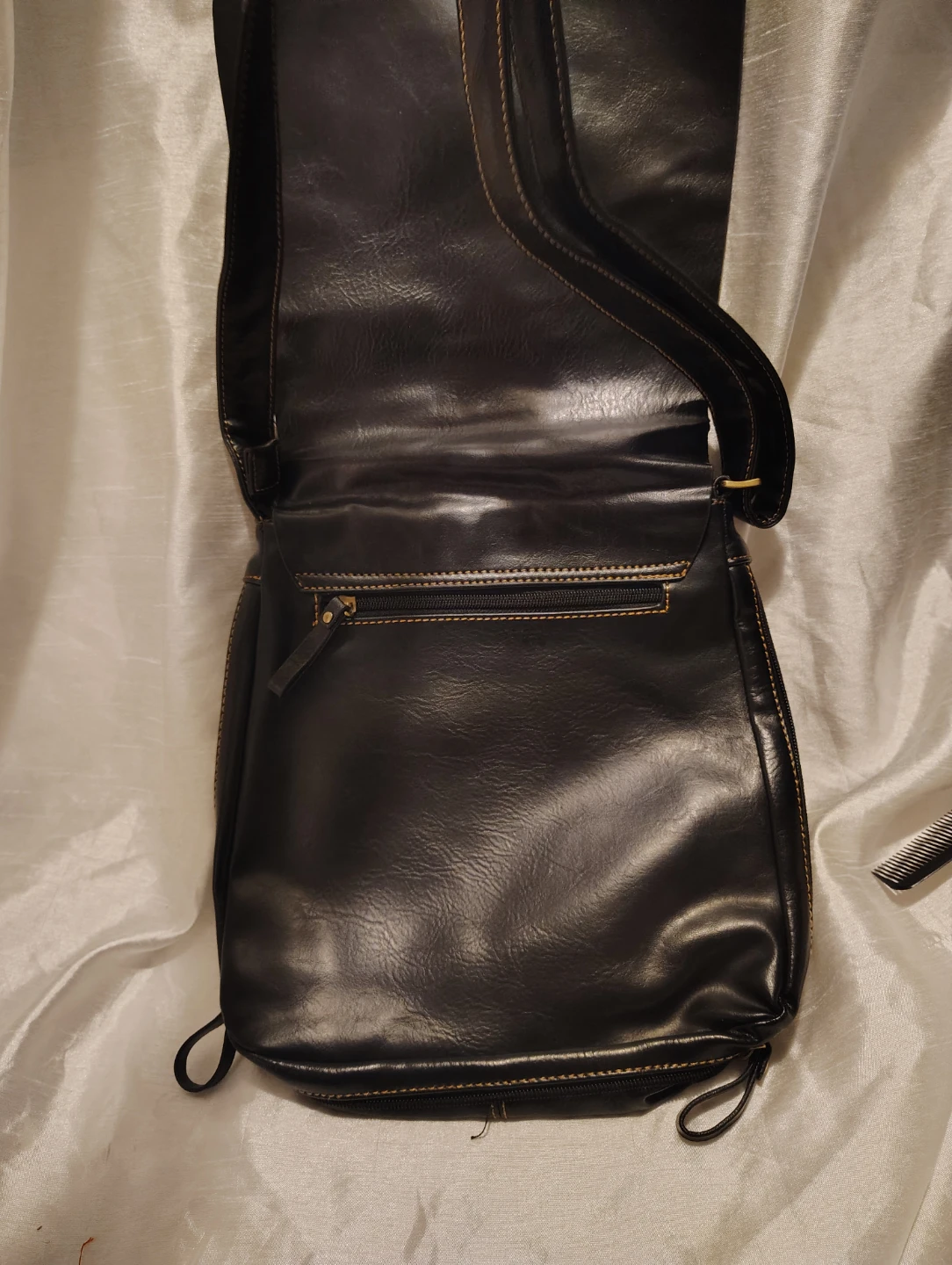 Black Faux Leather Crossbody Bag - photo 5
