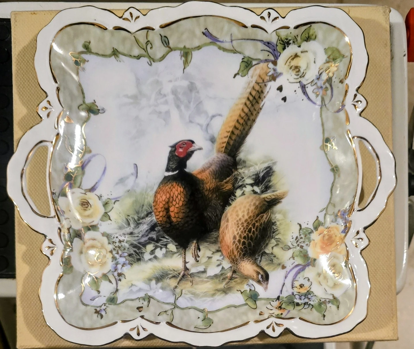 Duncan Style England Pheasant Decorative Tray