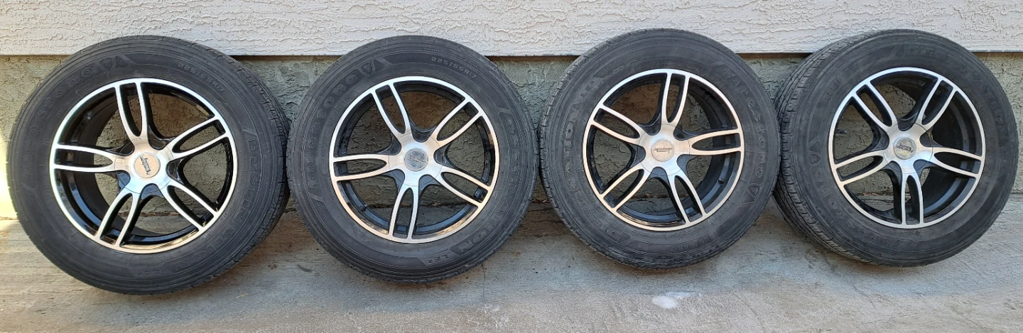 SET OF ALLOY RIMS AND TIRES