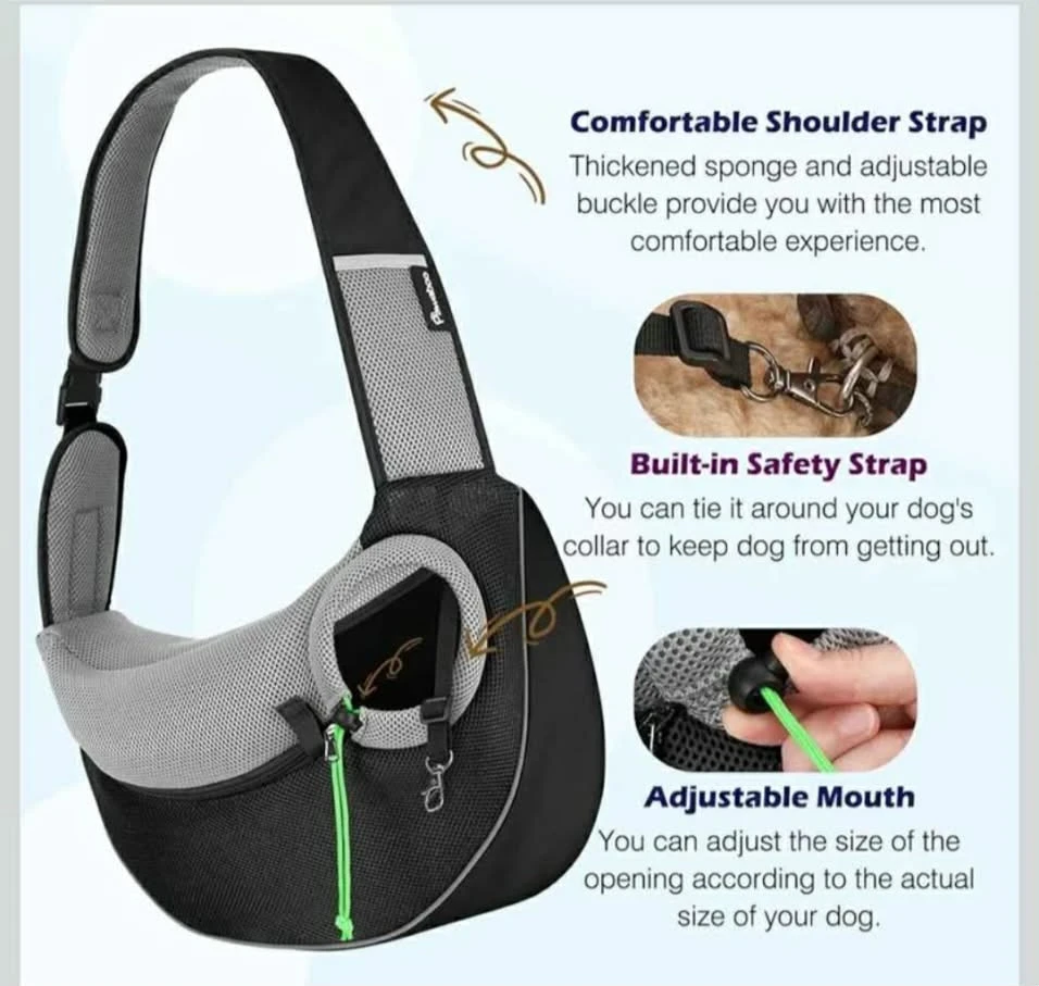 Dog Shoulder Bag, Portable Pet Bag with Adjustable...