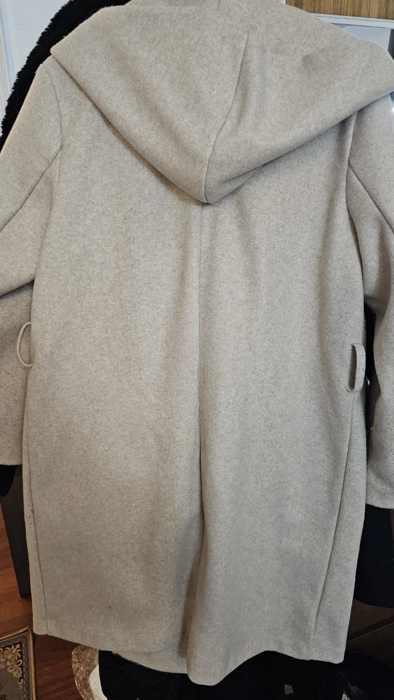 ZARA Hooded Wool Blend Coat - Beige - photo 2