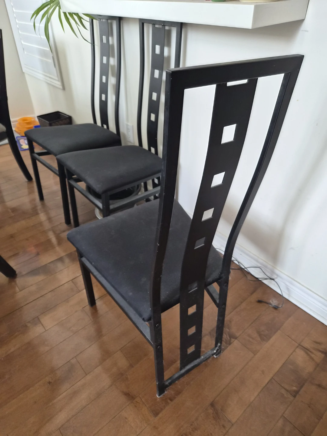 Set of 3 Black Dining Chairs - photo 3