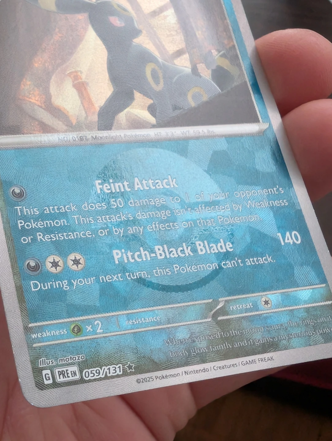 Pokemon TCG Umbreon Card 059/131 - Masterball - photo 3