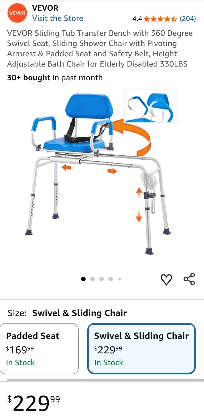Sliding Tub Transfer Bench with 360 Degree Swivel Seat - photo 3