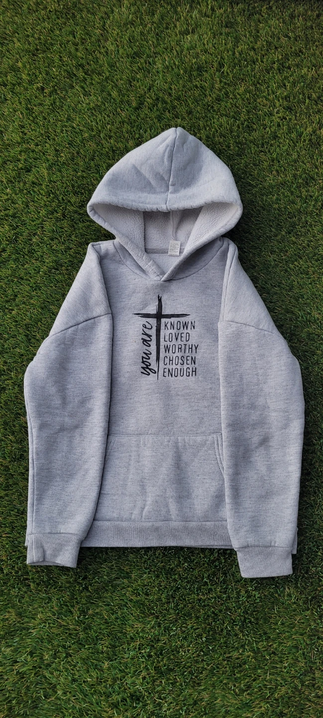 Grey Hoodie with Christian Graphic