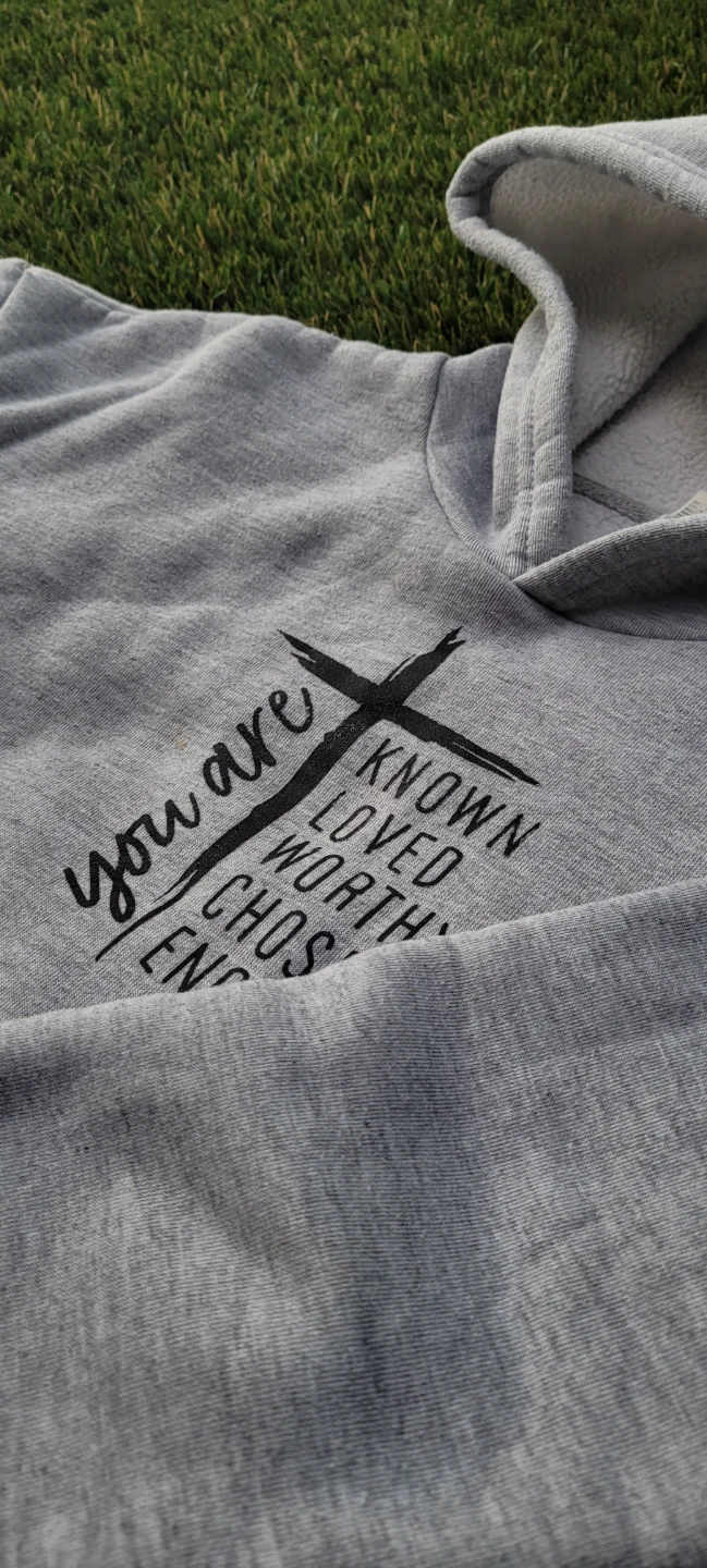 Grey Hoodie with Christian Graphic - photo 3