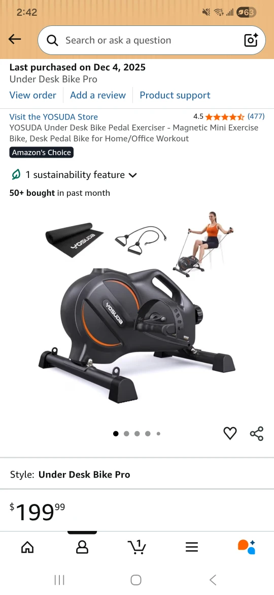 Under Desk Bike Pedal Exerciser (Basically new)