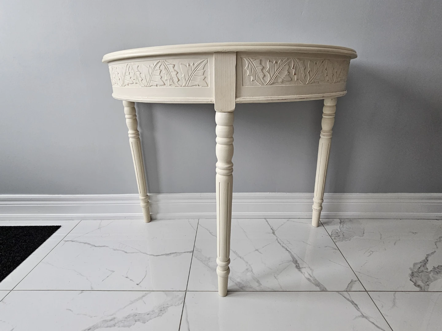 White Demi Lune Console Table