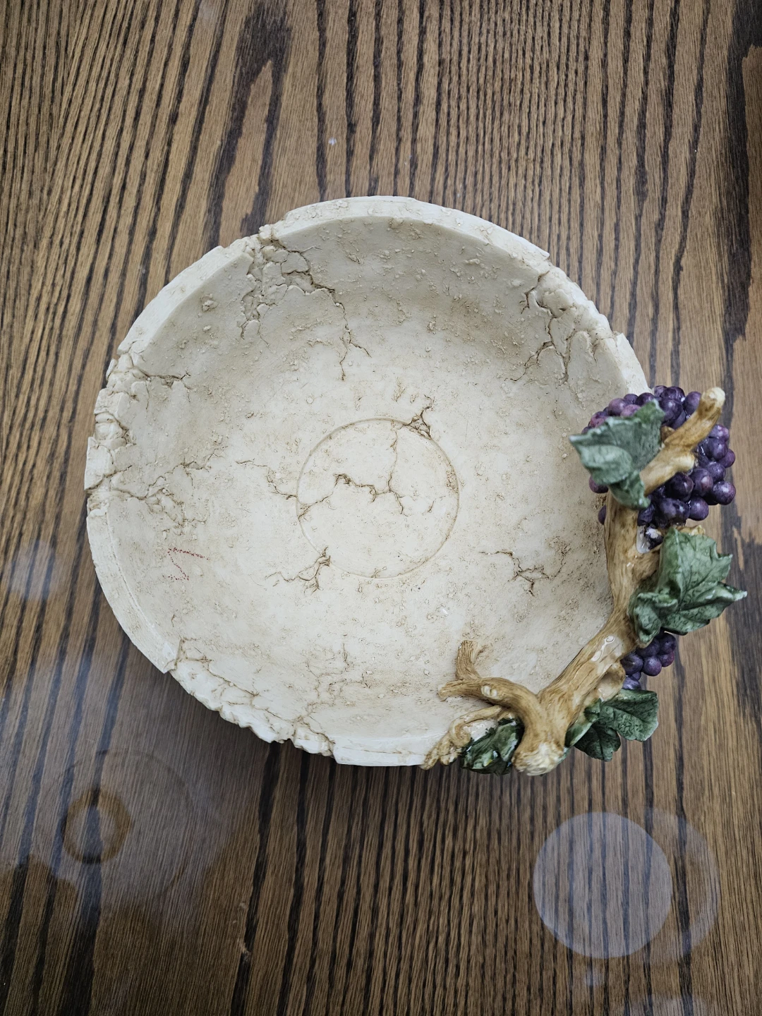 Decorative Pedestal Bowl with Grapes - photo 2