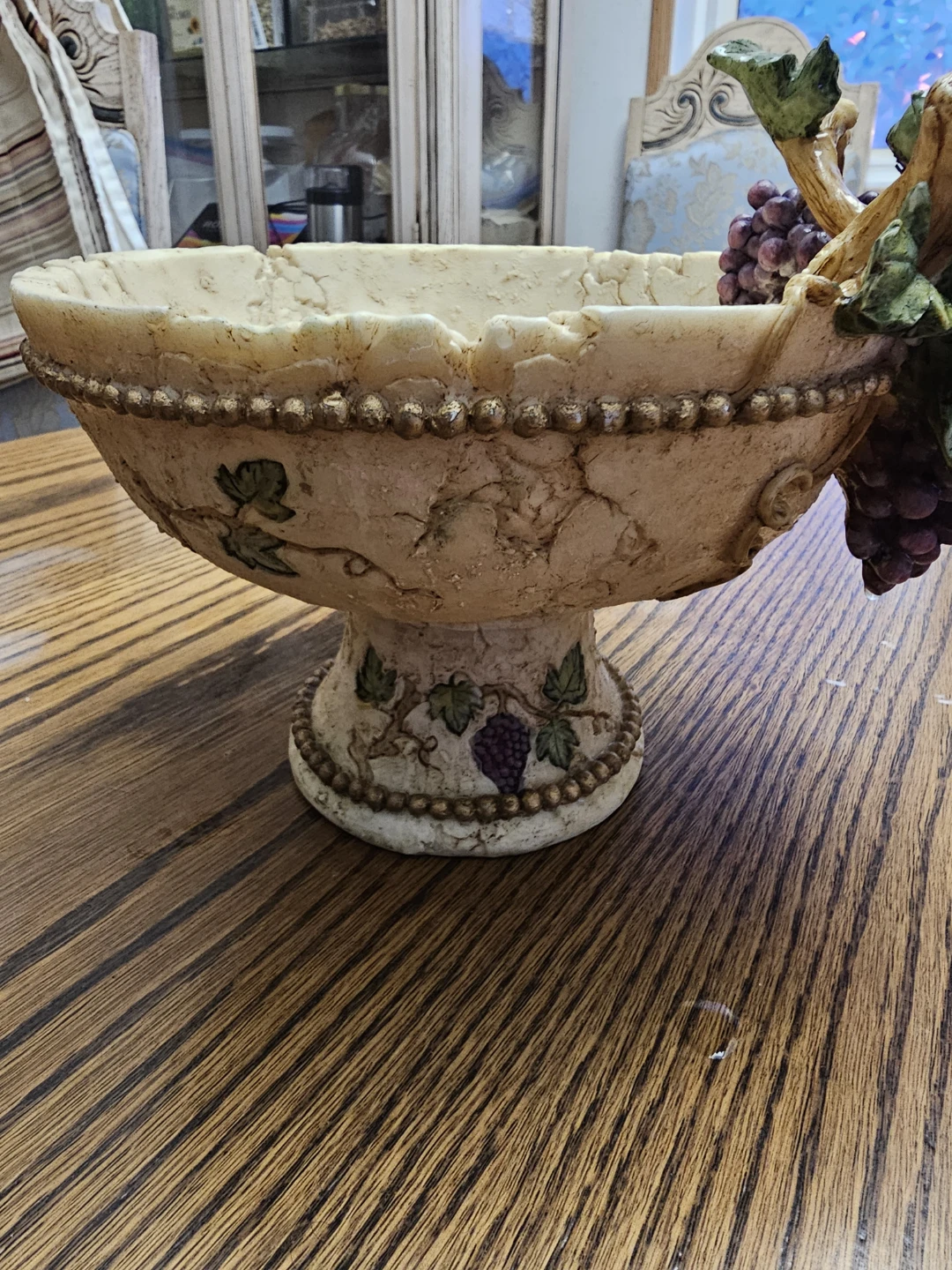 Decorative Pedestal Bowl with Grapes - photo 3